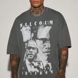 Camisa De Manga Corta Malcolm X Oversized - Negro