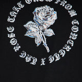 La camiseta de manga corta con la rosa en mi espalda - negra