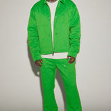 Pantalones de carpintero holgados con monograma de lujo - Verde