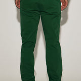 Pantalones Slim con Abertura Mac - Verde Kelly