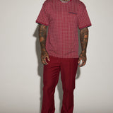 Camisa De Manga Corta Grindin - Vino Tinto