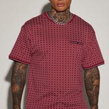 Camisa De Manga Corta Grindin - Vino Tinto