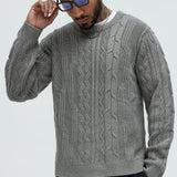 Suéter Drew Cable Knit - Gris Suave
