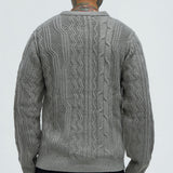 Suéter Drew Cable Knit - Gris Suave