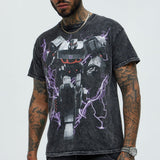Camisa De Manga Corta Transformers Decepticons - Deslavado Negro