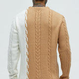Suéter Cody Cable Knit - Camello/Combo