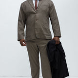 Pantalón Inoa Houndstooth Slim - Café/Combinado