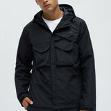Chamarra Centered 4 Pocket Anorak - Negro
