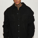 Shacket Alex Textured Oversized - Negro
