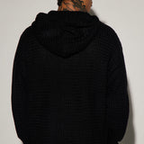 Suéter Say Less Cableknit Hooded - Negro