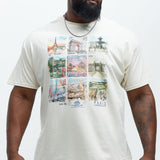 Camisa De Manga Corta The City Of Love - Natural/Combinado