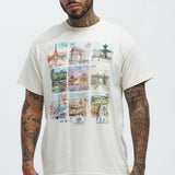 Camisa De Manga Corta The City Of Love - Natural/Combinado