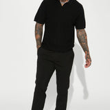 Camisa Coastal Knit Short Sleeve - Negro