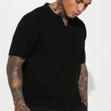 Camisa Coastal Knit Short Sleeve - Negro