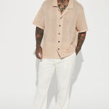Abotonado Unwind Cable Knit Short Sleeve - Avena