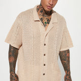 Abotonado Unwind Cable Knit Short Sleeve - Avena