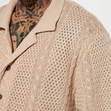 Abotonado Unwind Cable Knit Short Sleeve - Avena
