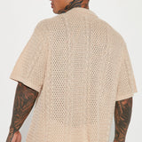 Abotonado Unwind Cable Knit Short Sleeve - Avena