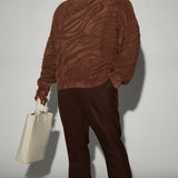Suéter Textured Crewneck - Café