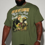 Camisa De Manga Corta Give Me My Flowers - Verde Oscuro