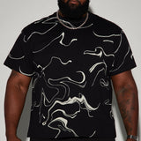Camisa De Manga Corta All In Marble - Negro/Combinado