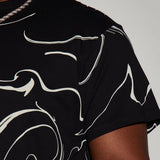 Camisa De Manga Corta All In Marble - Negro/Combinado