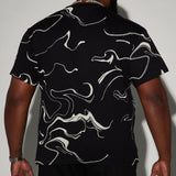 Camisa De Manga Corta All In Marble - Negro/Combinado