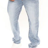 Jeans rectos Mike - Lavado Azul Decolorado