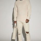 Suéter Say Less Cableknit Raglan - Crema