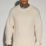 Suéter Say Less Cableknit Raglan - Crema