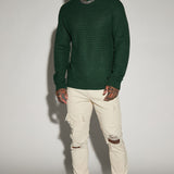 Suéter Say Less Cableknit Raglan - Verde Oscuro