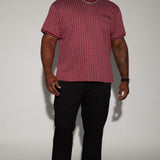 Camisa De Manga Corta Grindin - Vino Tinto