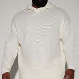 Suéter Say Less Cableknit Hooded - Blanco