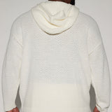 Suéter Say Less Cableknit Hooded - Blanco