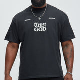 Camisa De Manga Corta Trust God - Negro