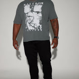 Camisa De Manga Corta Malcolm X Oversized - Negro