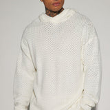 Suéter Say Less Cableknit Hooded - Blanco