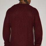 Suéter Say Less Cableknit Raglan - Vino Tinto