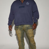 Camisa Cowboys Essential Quarter Zip Sweater - Azul Marino/Combinado