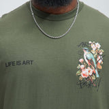 Camisa De Manga Corta Creativity Of Life - Verde Salvia