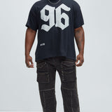 Camisa De Manga Corta 96 Globe Skull - Negro