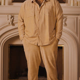 Camisa Luxury Knit Ribbed - Bronceado