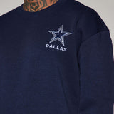 Suéter Cowboys Higher Education Fleece Crew Neck - Azul Marino/Combinado