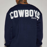 Suéter Cowboys Higher Education Fleece Crew Neck - Azul Marino/Combinado