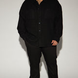 Shacket Alex Textured Oversized - Negro
