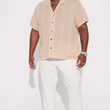 Abotonado Unwind Cable Knit Short Sleeve - Avena
