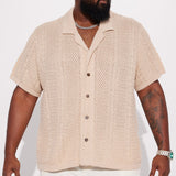 Abotonado Unwind Cable Knit Short Sleeve - Avena