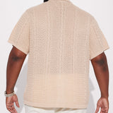 Abotonado Unwind Cable Knit Short Sleeve - Avena