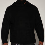Suéter Say Less Cableknit Hooded - Negro