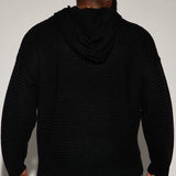 Suéter Say Less Cableknit Hooded - Negro